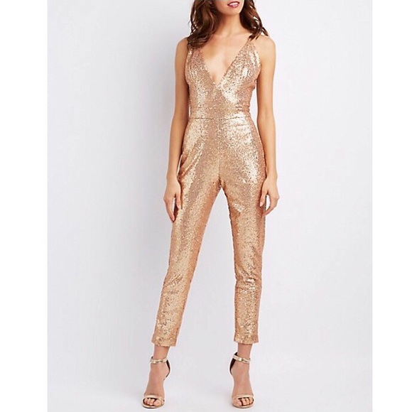 charlotte russe sequin jumpsuit